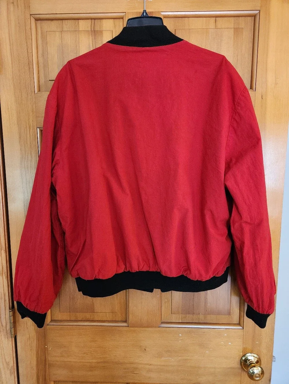 Vintage 1990 Douglas vs Holyfield Black & Red Zip Reversable Bomber Jacket